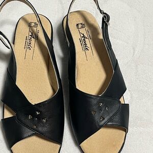 Annie Black Women's Sandals Real Leather